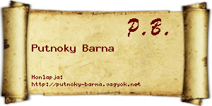 Putnoky Barna névjegykártya