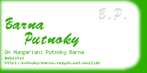 barna putnoky business card